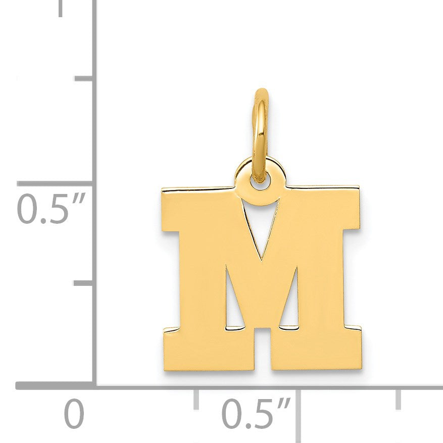 14k Small Block Letter M Initial Charm