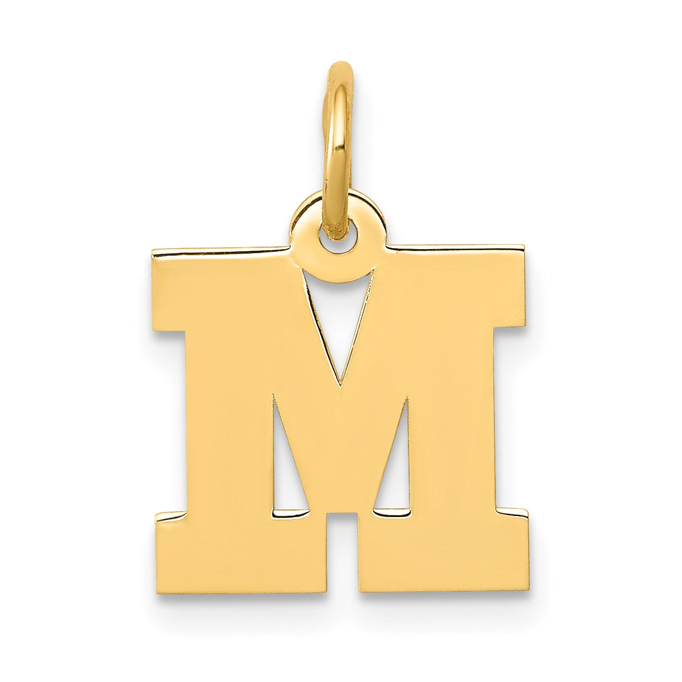 14k Small Block Letter M Initial Charm