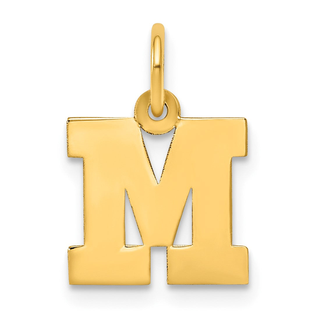 14k Small Block Letter M Initial Charm