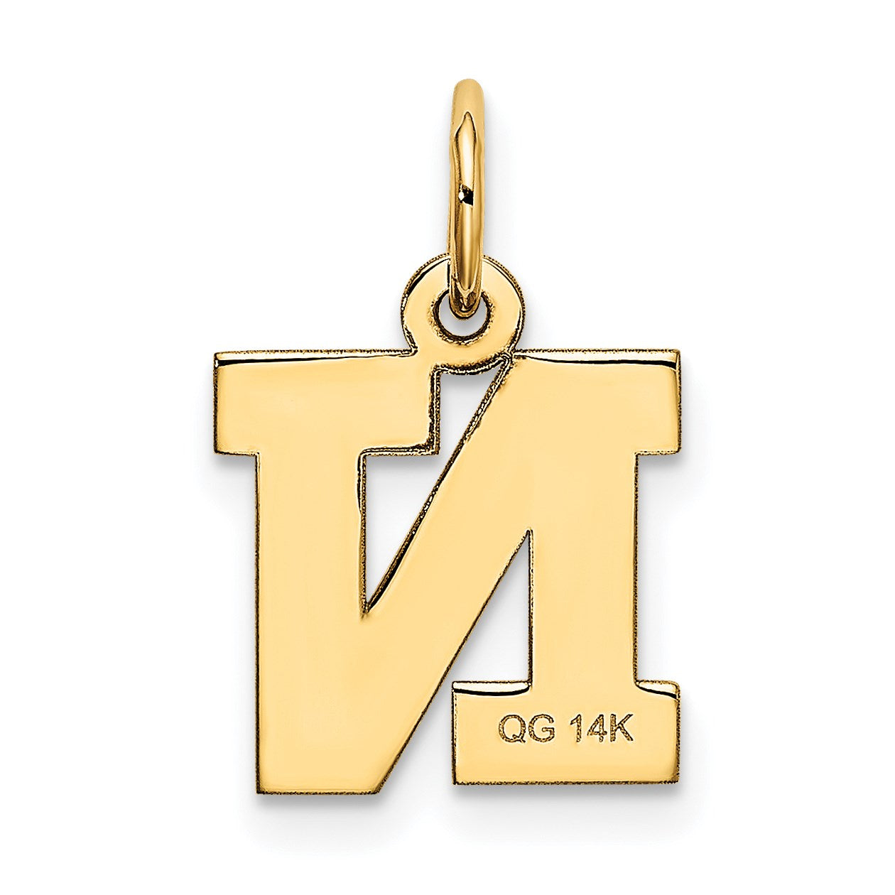 14k Small Block Letter N Initial Charm
