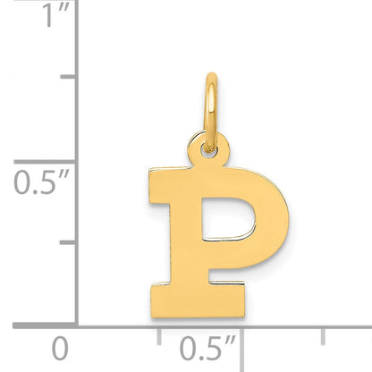 14k Small Block Letter P Initial Charm