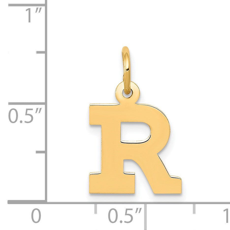 14k Small Block Letter R Initial Charm