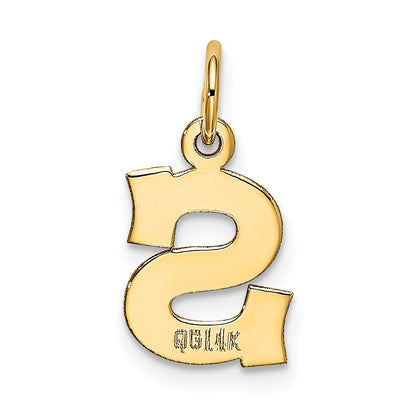 14k Small Block Letter S Initial Charm