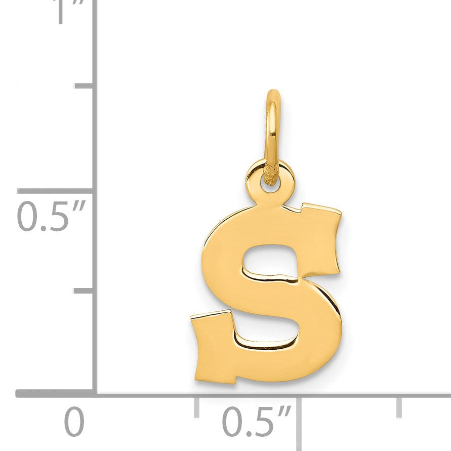 14k Small Block Letter S Initial Charm