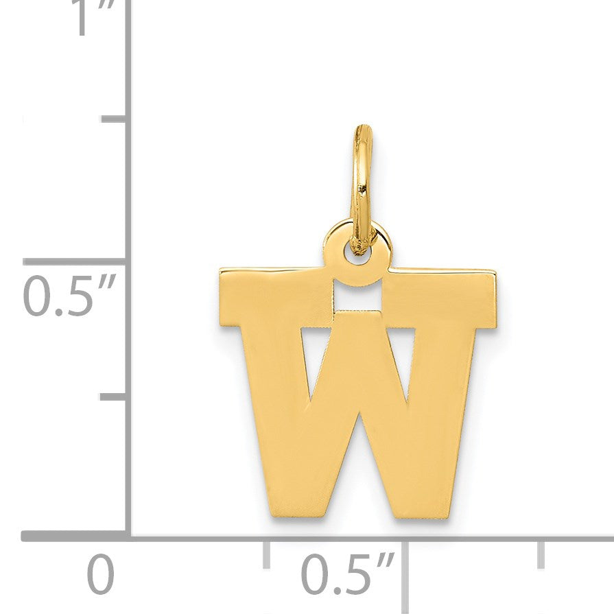 14k Small Block Letter W Initial Charm