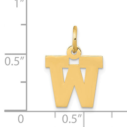 14k Small Block Letter W Initial Charm