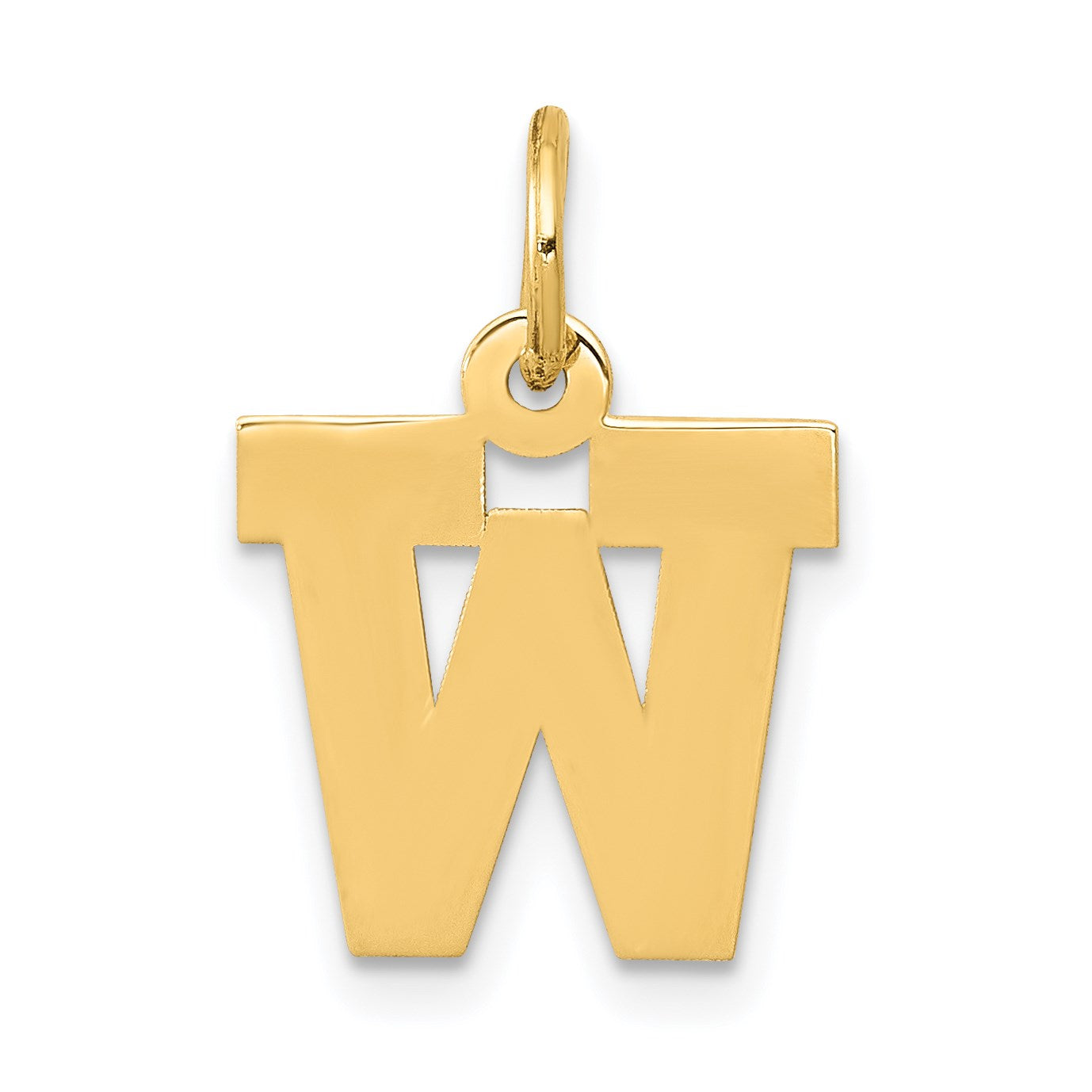 14k Small Block Letter W Initial Charm