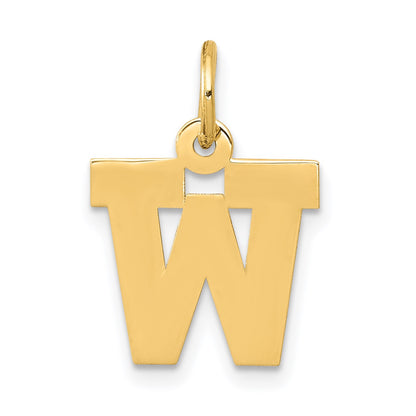 14k Small Block Letter W Initial Charm