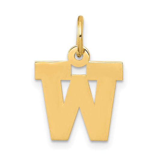 14k Small Block Letter W Initial Charm