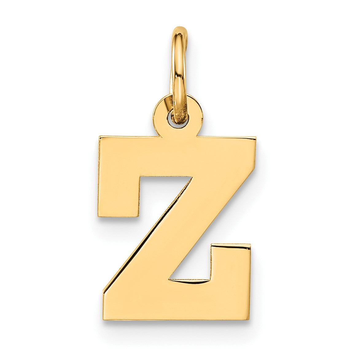 14k Small Block Initial Z Charm