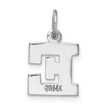 14KW Small Block Letter E Initial Charm