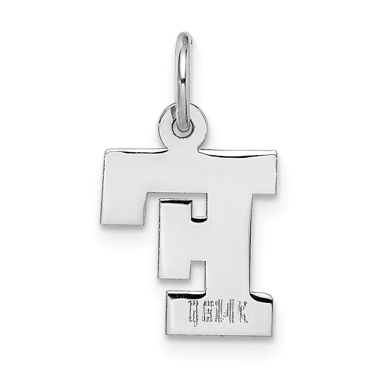 14KW Small Block Letter F Initial Charm