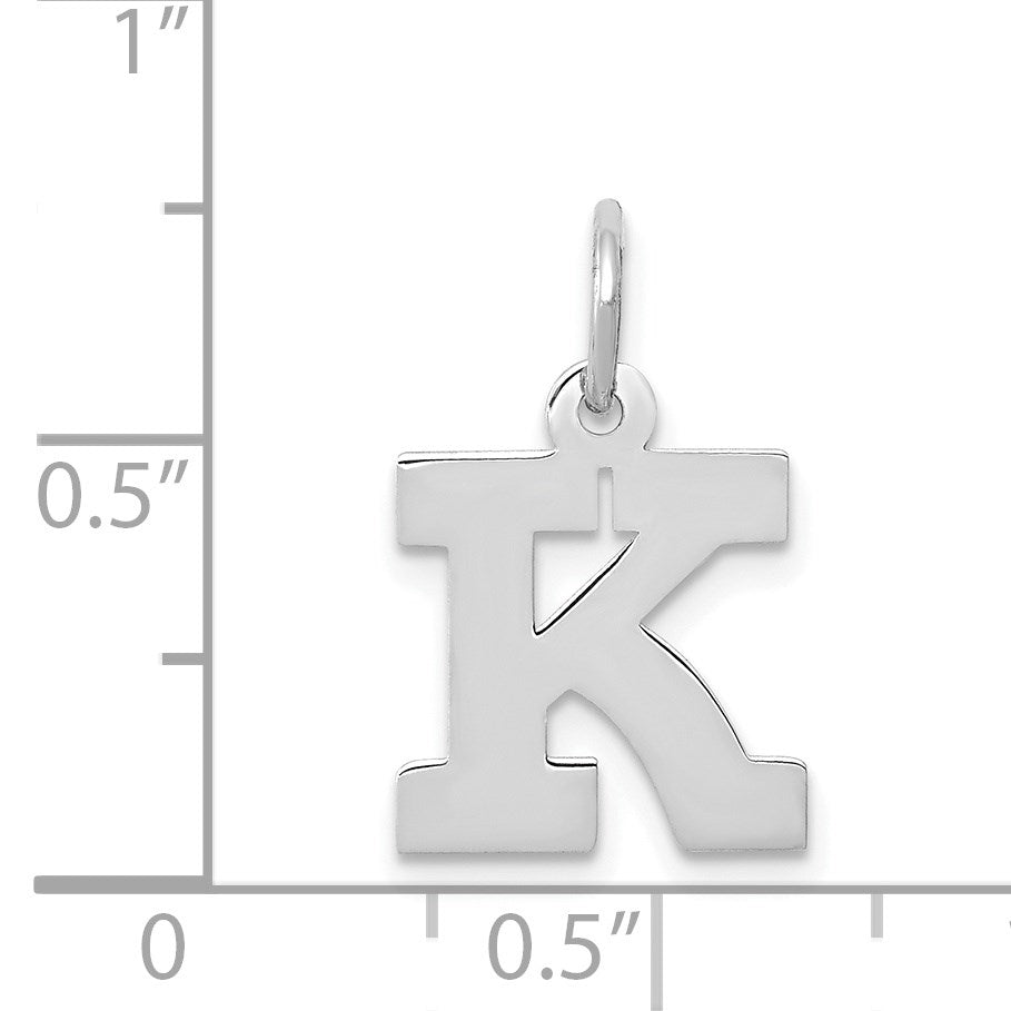 14KW Small Block Letter K Initial Charm