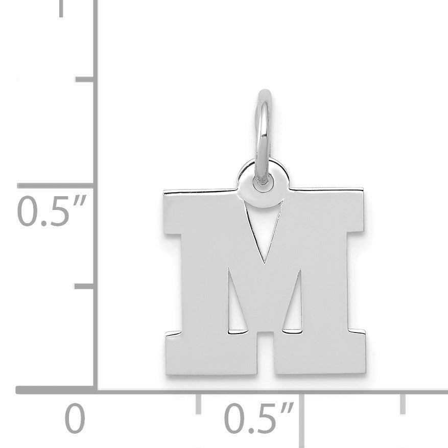 14KW Small Block Letter M Initial Charm