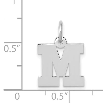 14KW Small Block Letter M Initial Charm