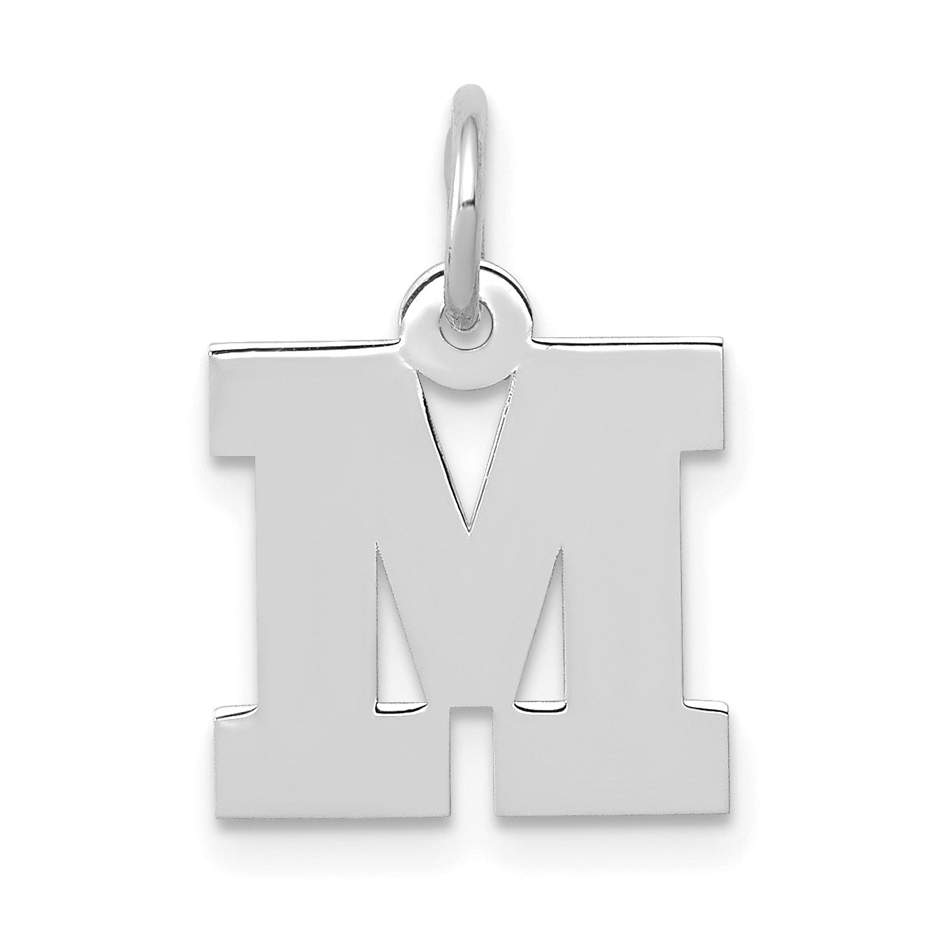14KW Small Block Letter M Initial Charm