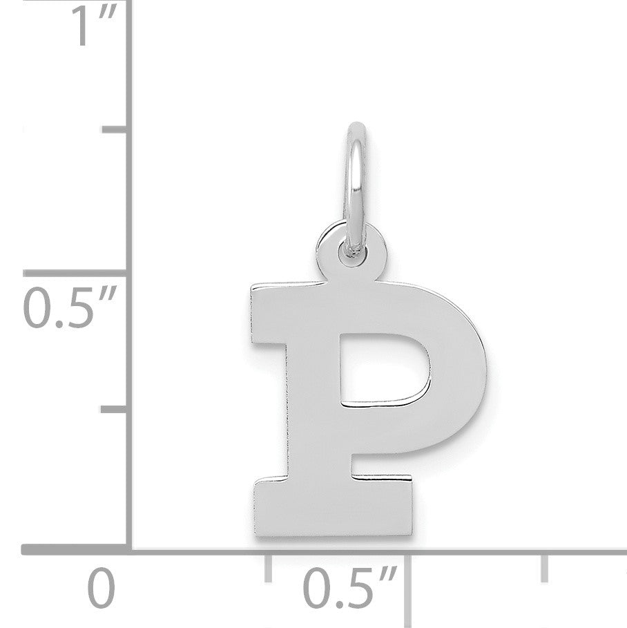 14KW Small Block Letter P Initial Charm