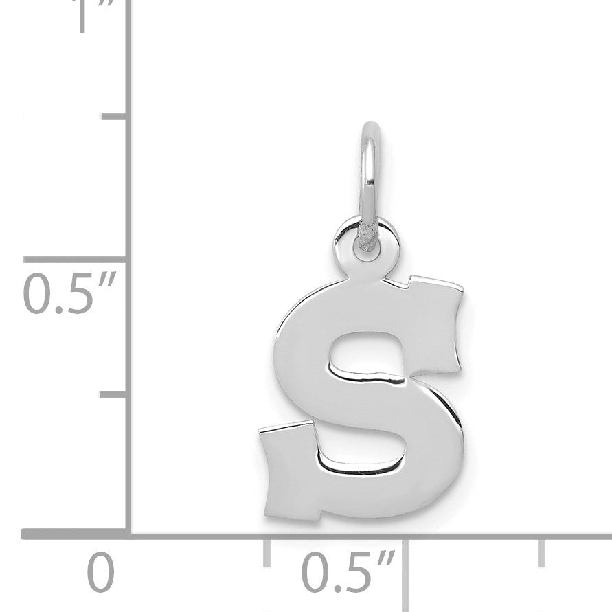 14KW Small Block Letter S Initial Charm