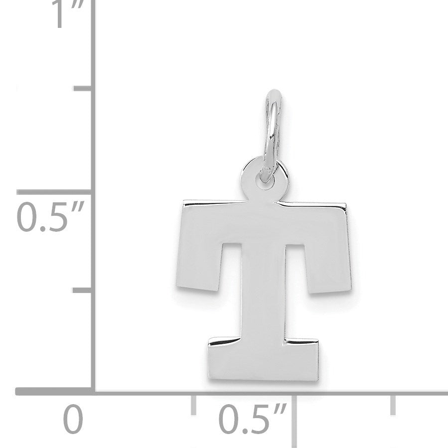 14KW Small Block Letter T Initial Charm