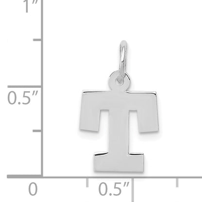 14KW Small Block Letter T Initial Charm