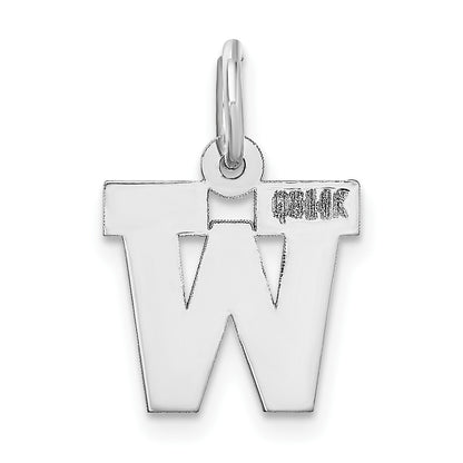 14KW Small Block Letter W Initial Charm