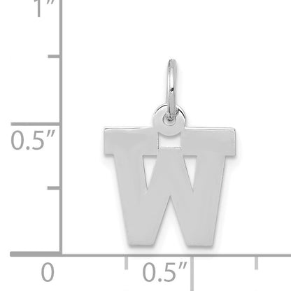 14KW Small Block Letter W Initial Charm