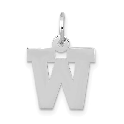 14KW Small Block Letter W Initial Charm