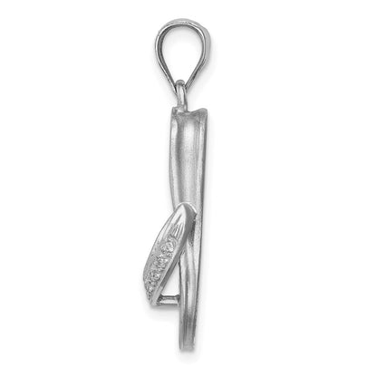 14K White Gold Diamond Sandal Pendant