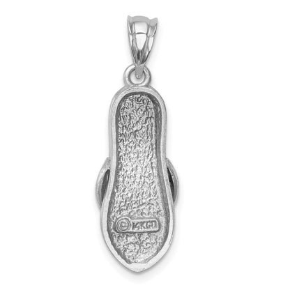 14K White Gold Diamond Sandal Pendant