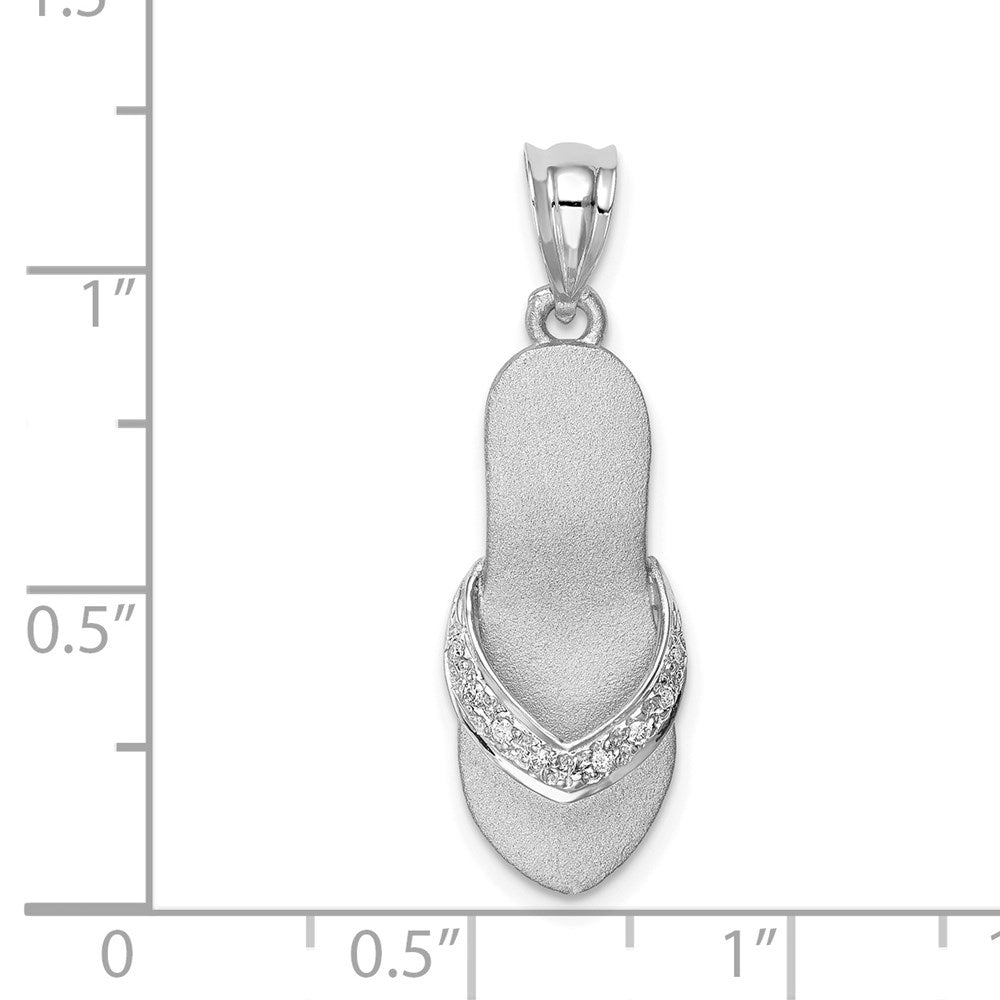 14K White Gold Diamond Sandal Pendant