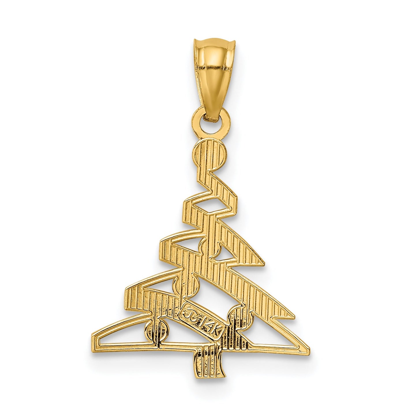 14k and White Rhodium Christmas Tree Pendant
