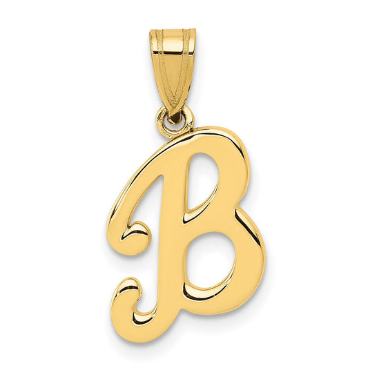 14KY Script Letter B Initial Pendant