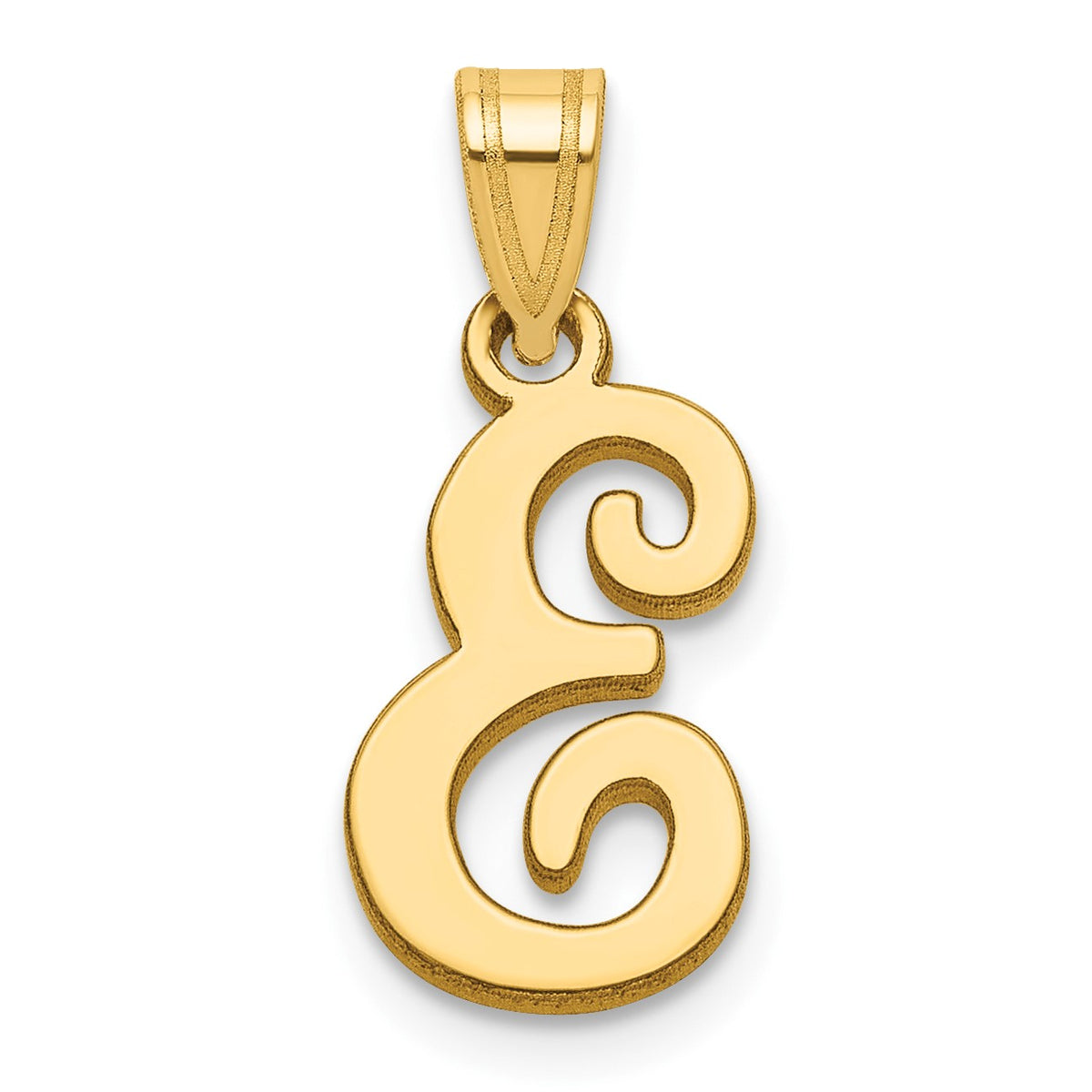 14KY Script Letter E Initial Pendant