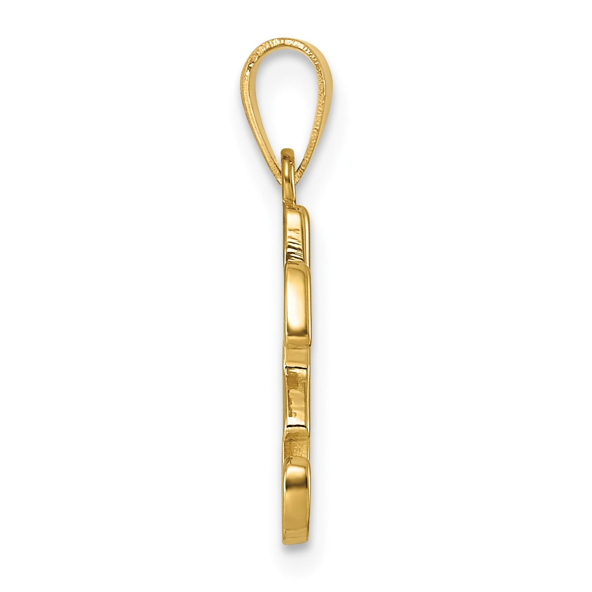14KY Script Letter H Initial Pendant