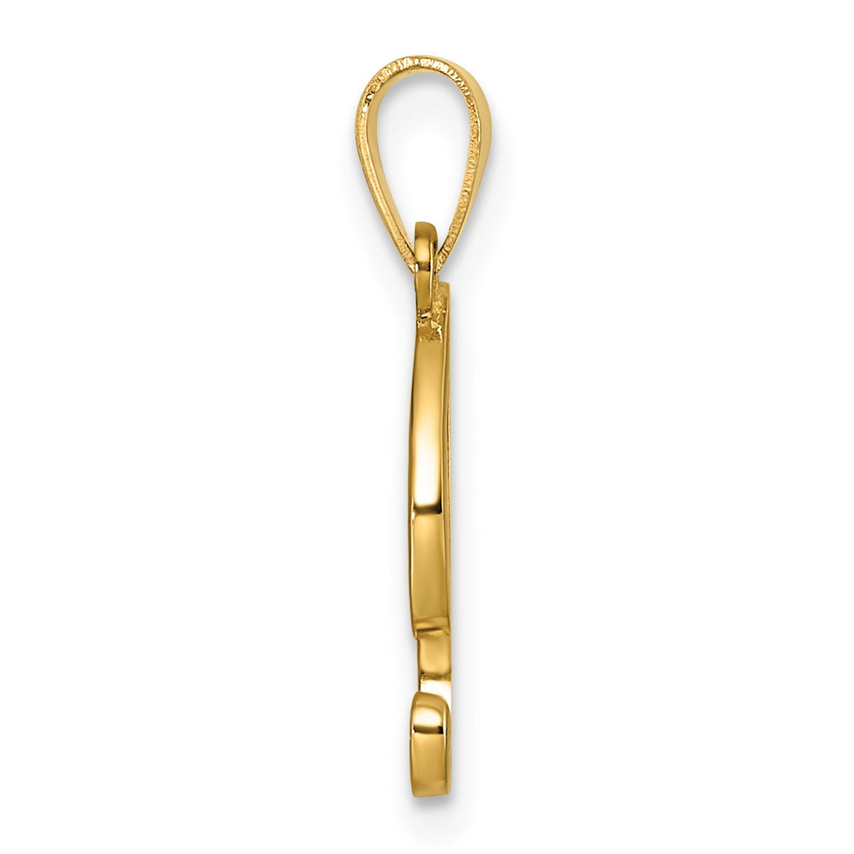 14KY Script Letter I Initial Pendant
