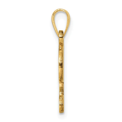 14KY Script Letter L Initial Pendant