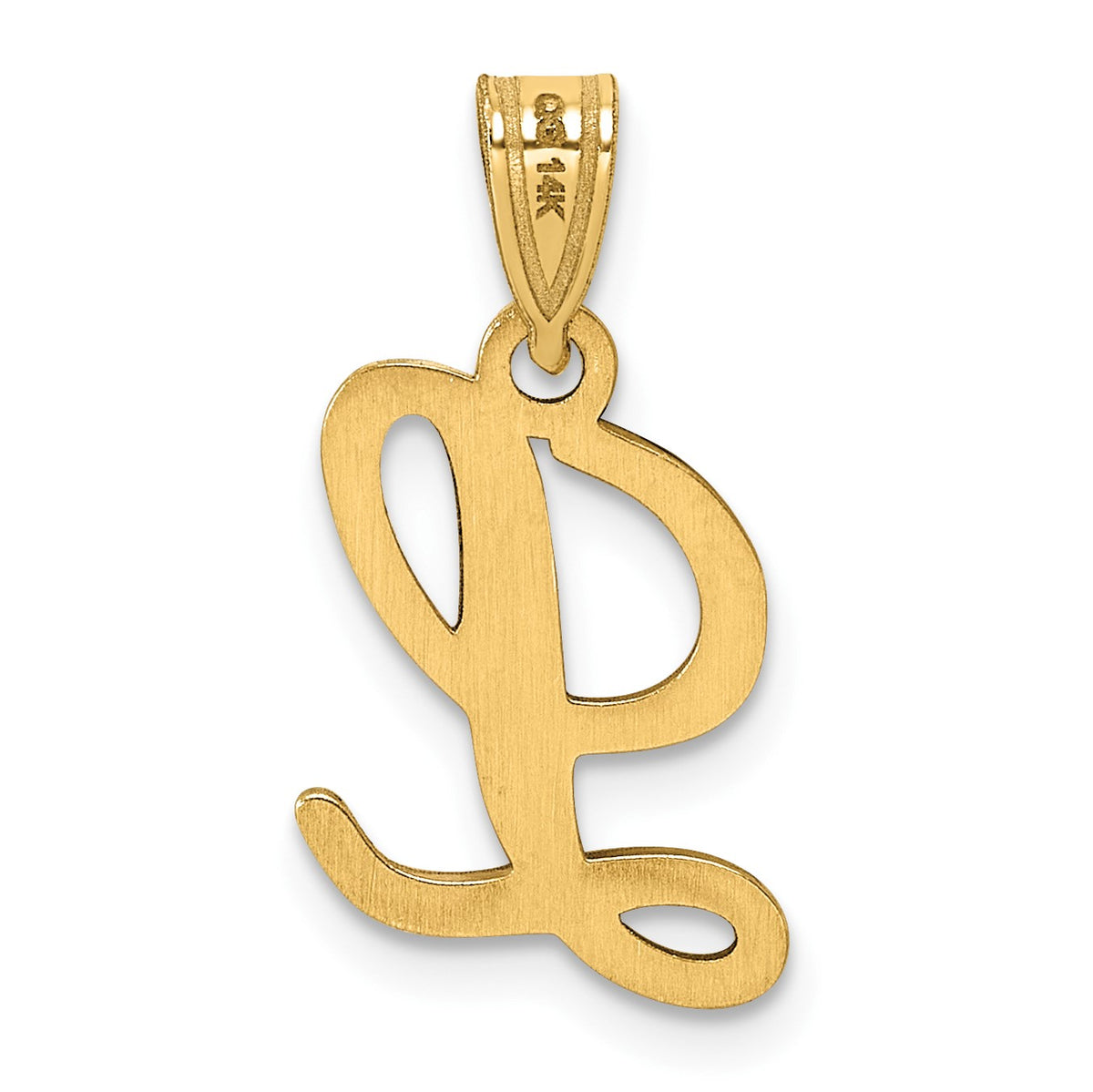 14KY Script Letter L Initial Pendant