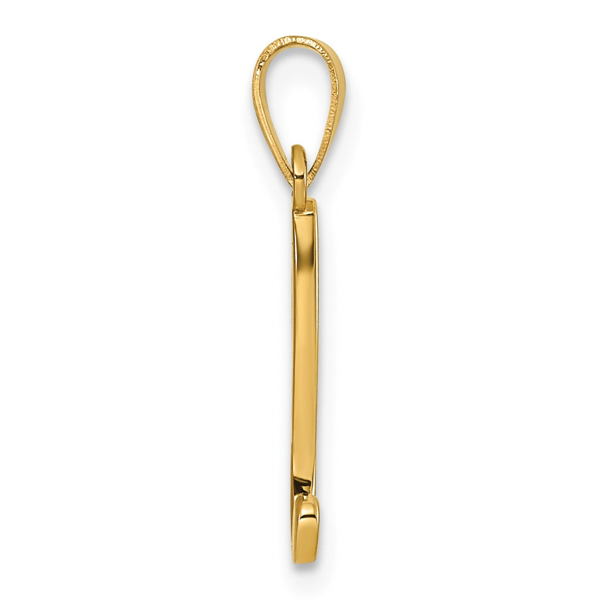 14KY Script Letter N Initial Pendant