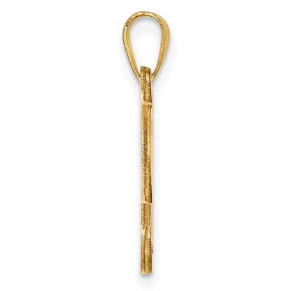 14KY Script Letter T Initial Pendant