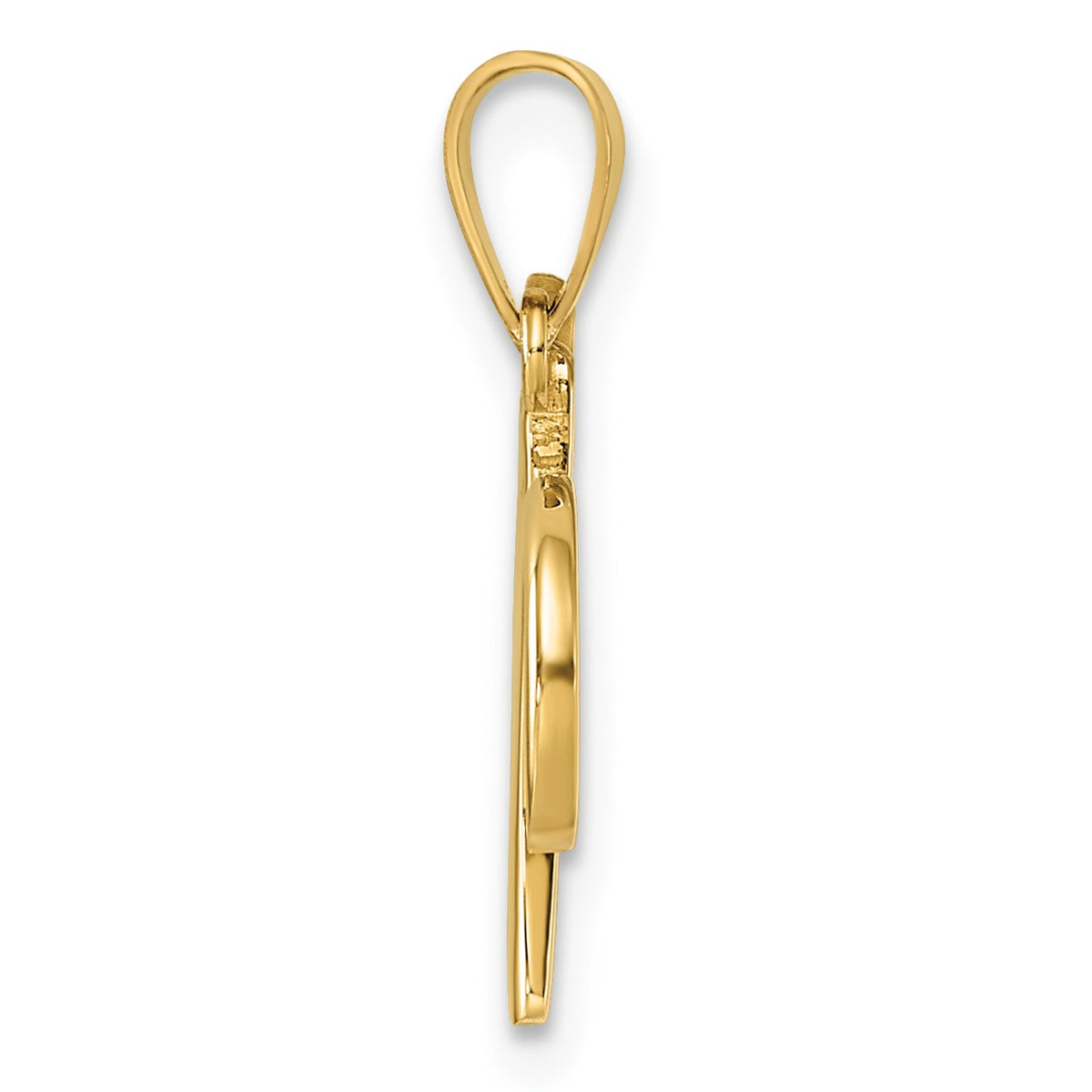 14KY Script Letter W Initial Pendant
