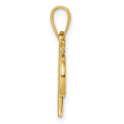 14KY Script Letter W Initial Pendant