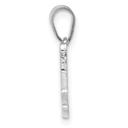 14KW White Gold Script Letter A Initial  Pendant