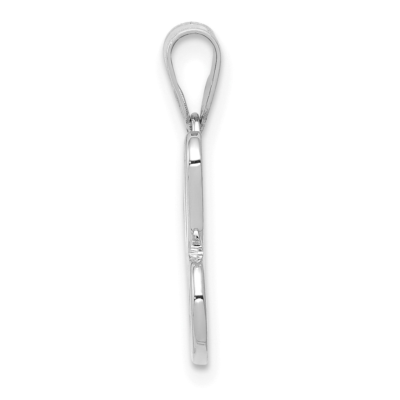 14KW White Gold Script Letter C Initial  Pendant