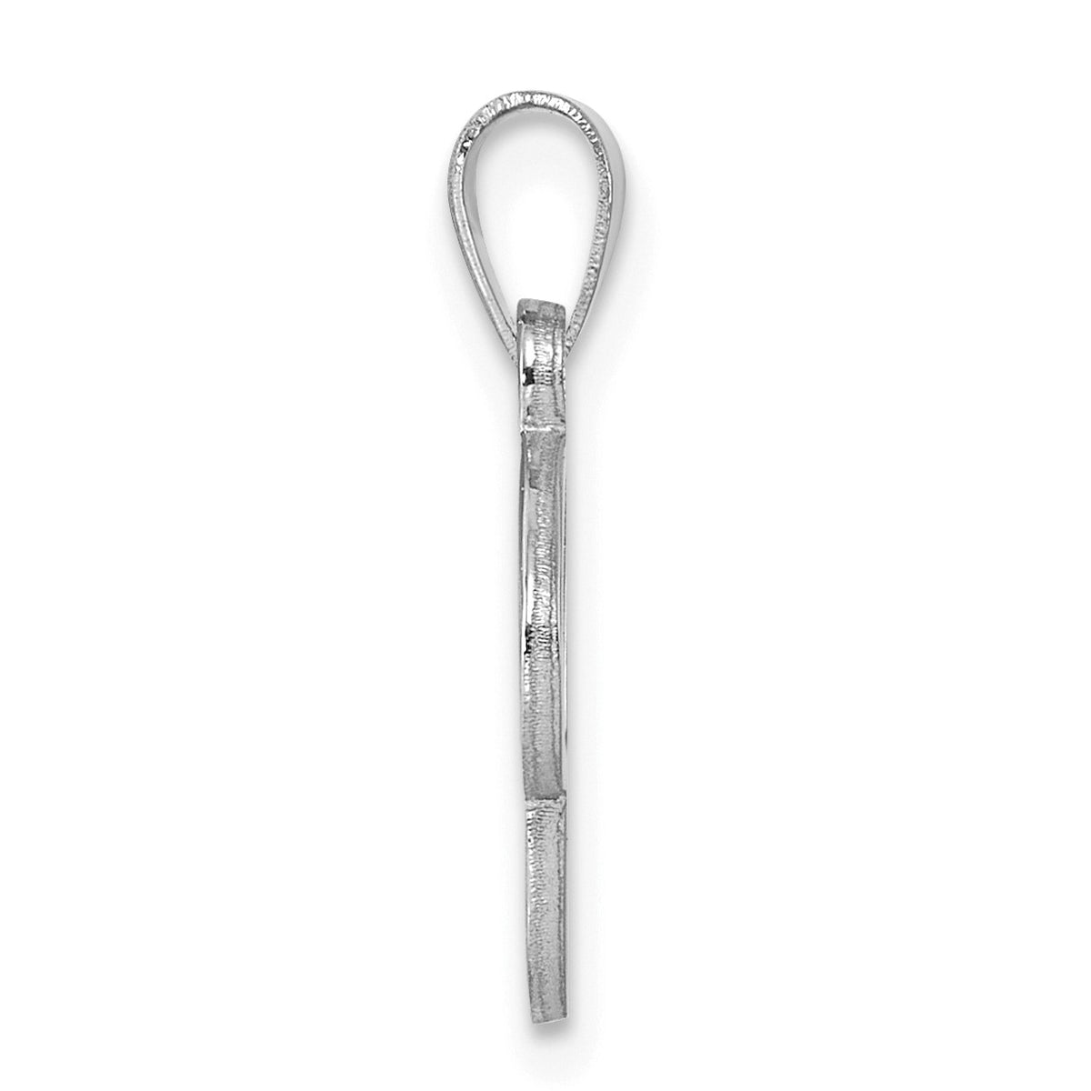 14KW White Gold Script Letter C Initial  Pendant