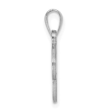 14KW White Gold Script Letter C Initial  Pendant