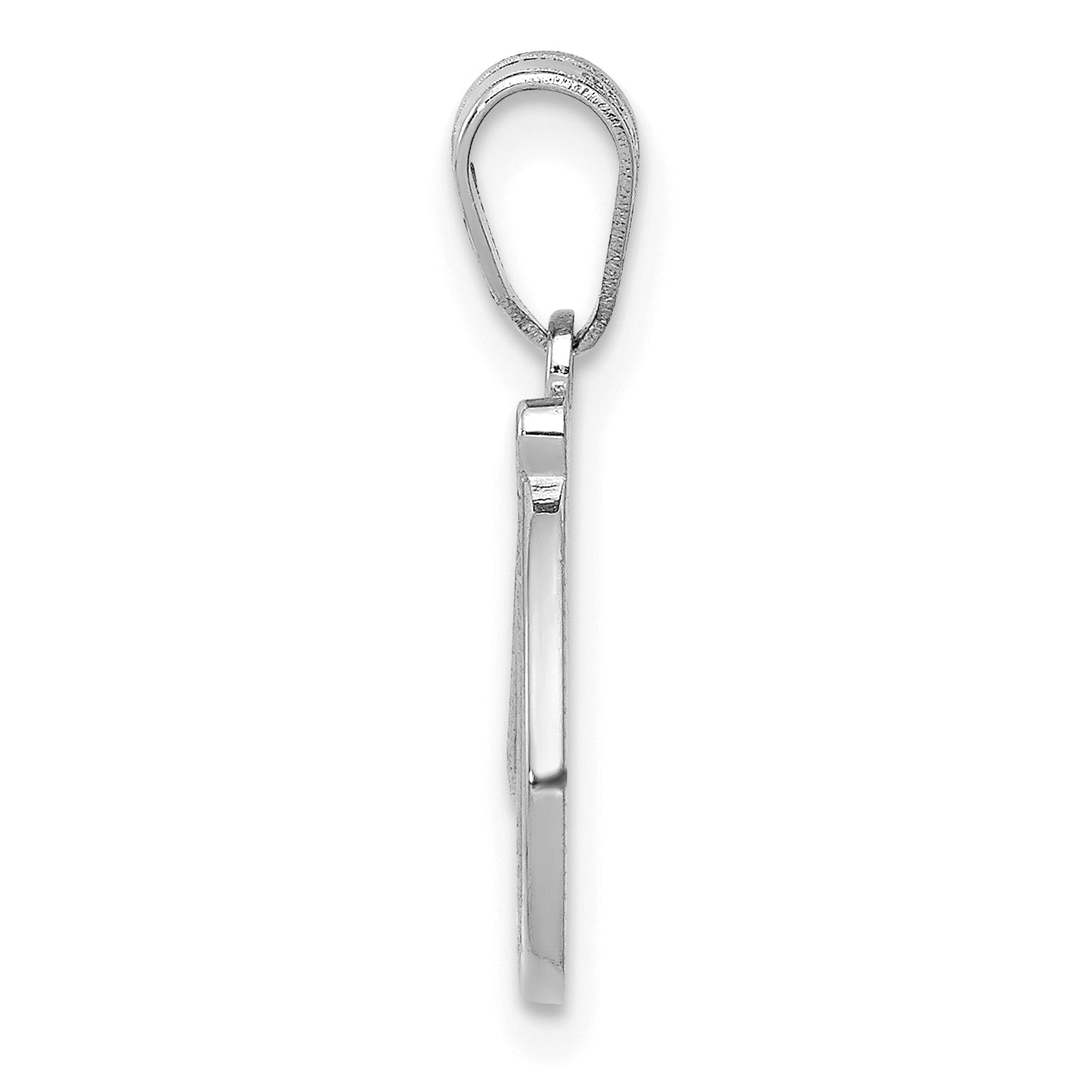 14KW White Gold Script Letter D Initial  Pendant