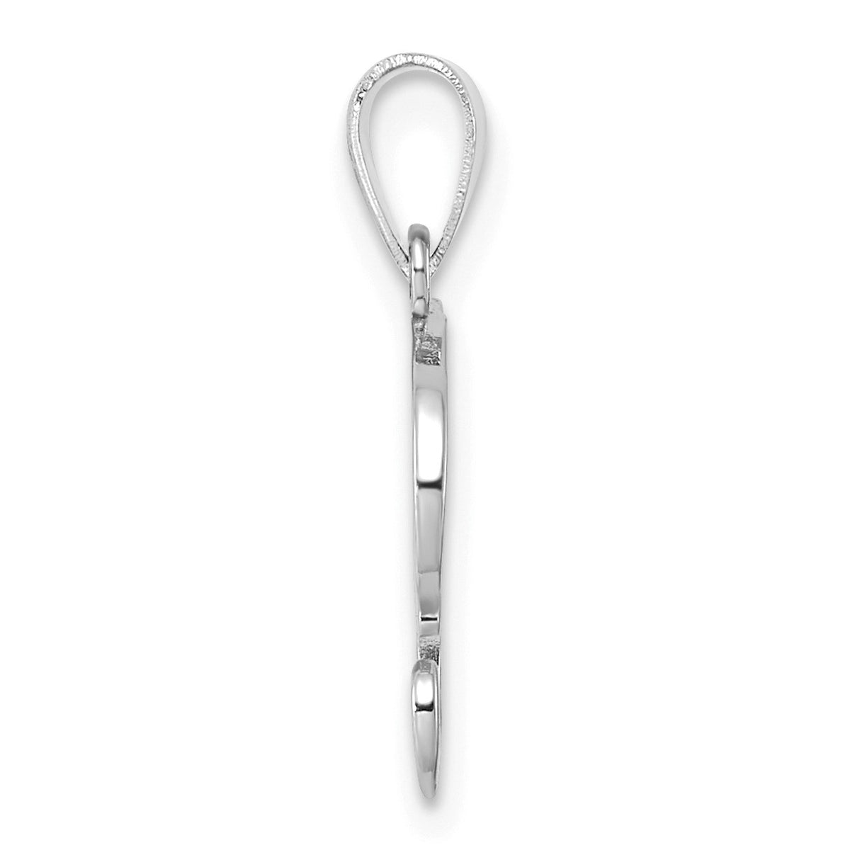 14KW White Gold Script Letter F Initial Pendant