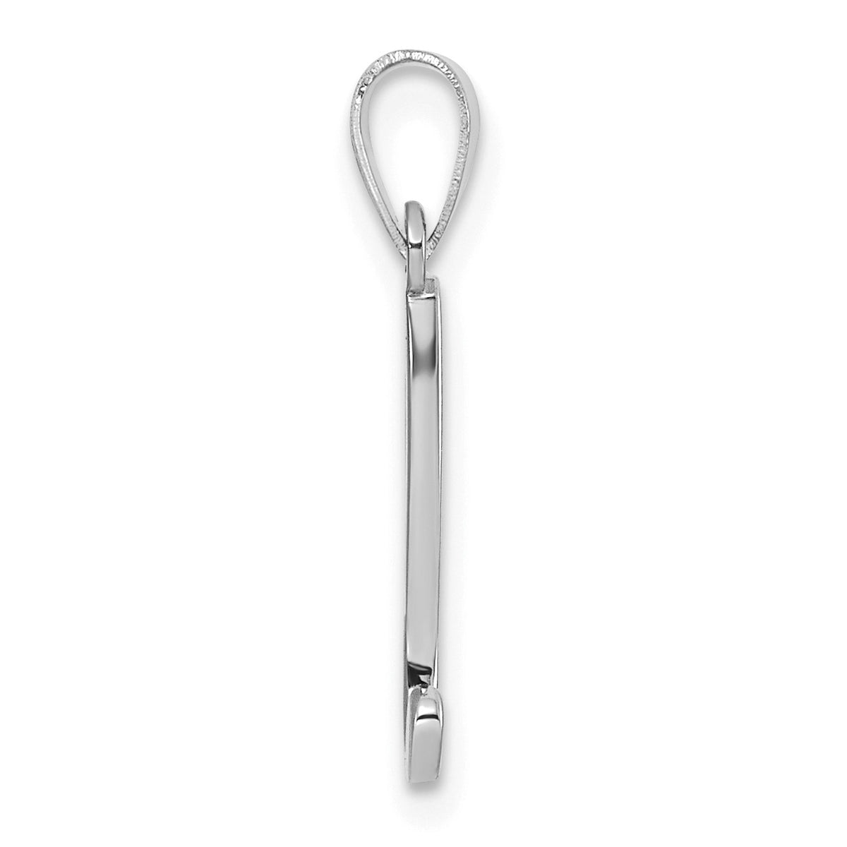 14KW White Gold Script Letter N Initial Pendant