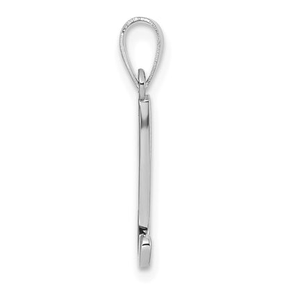14KW White Gold Script Letter N Initial Pendant