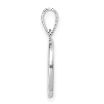 14KW White Gold Script Letter O Initial Pendant